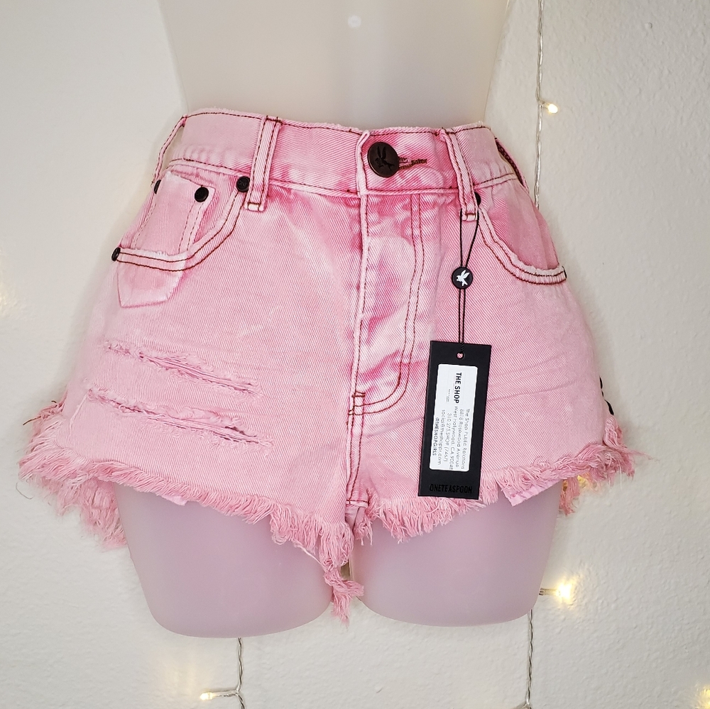 NWT OneTeaspoon Pink Denim Shorts